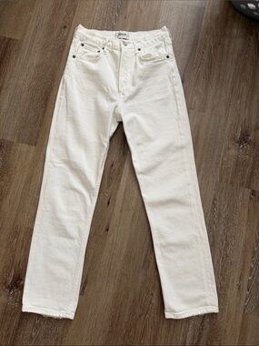 NWOT AGOLDE Riley Crop White Ankle Jeans Denim 25